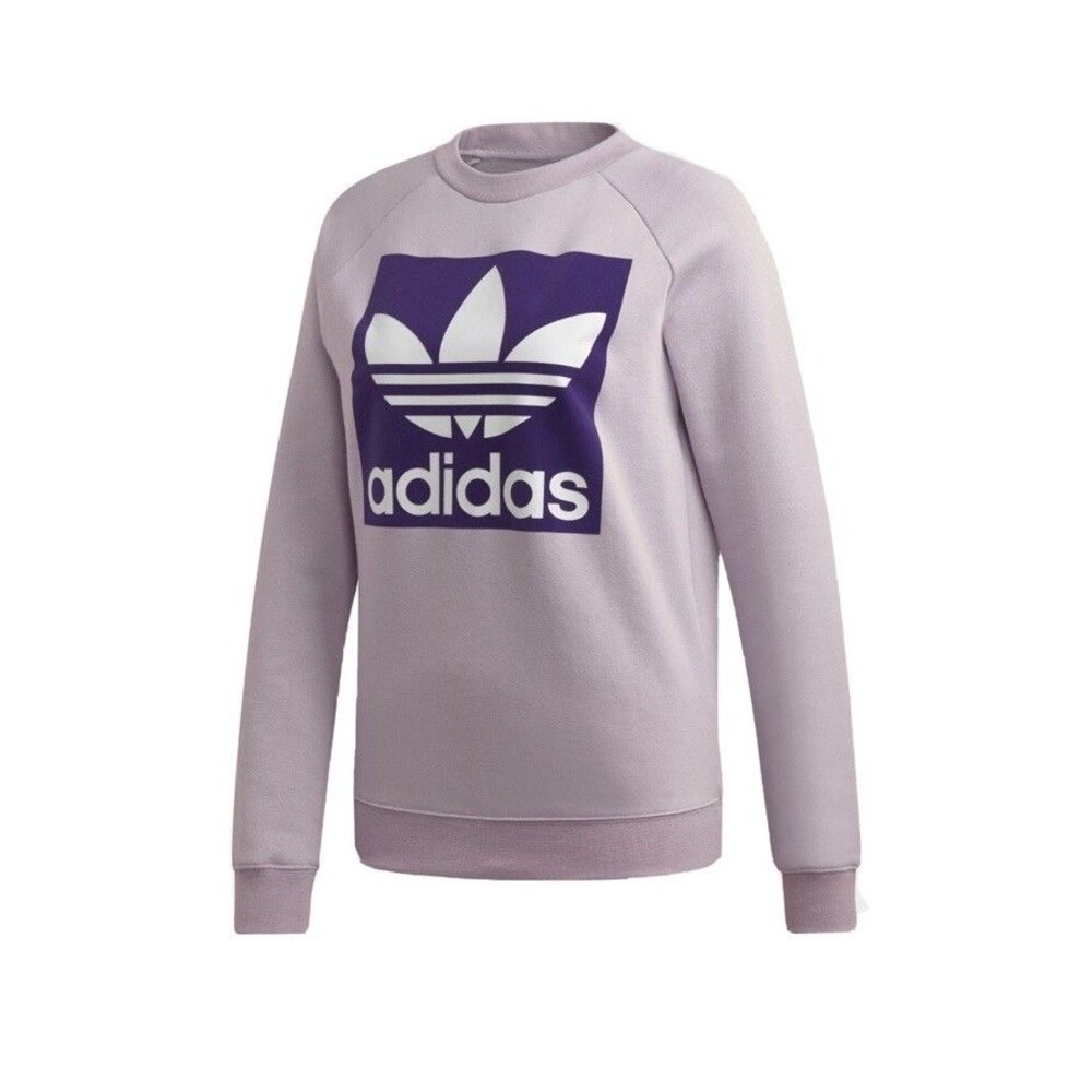Adidas Sweatshirt Extra Large Lavender Purple Velvet Workout Gym Casual Retro